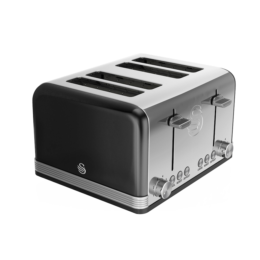 Image 701683_BLK.jpg, Product 701-683 / Price $136.99, Swan Retro 4-Slice Toaster from Swan on TSC.ca's Kitchen department