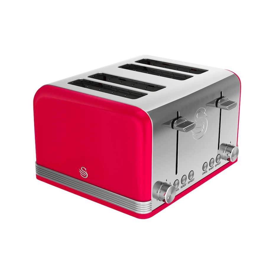 Image 701683_RED.jpg, Product 701-683 / Price $136.99, Swan Retro 4-Slice Toaster from Swan on TSC.ca's Kitchen department