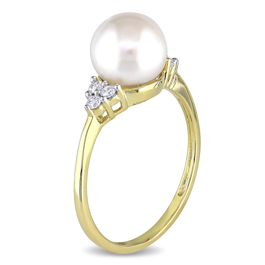 Image 701728_ALTMORE1.jpg, Product 701-728 / Price $699.99, AMOUR Pearls 10K Yellow Gold 7.5-8mm Freshwater Cultured Pearl & Diamond Ring from Amour Pearls on TSC.ca's Jewellery department