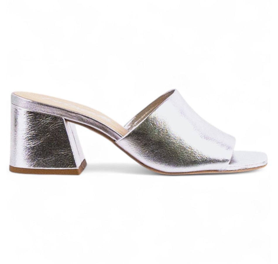 Image 702027_SIL.jpg, Product 702-027 / Price $148.00, L'Intervalle Clarabelle Block Heel Mule from L'Intervalle on TSC.ca's Shoes department