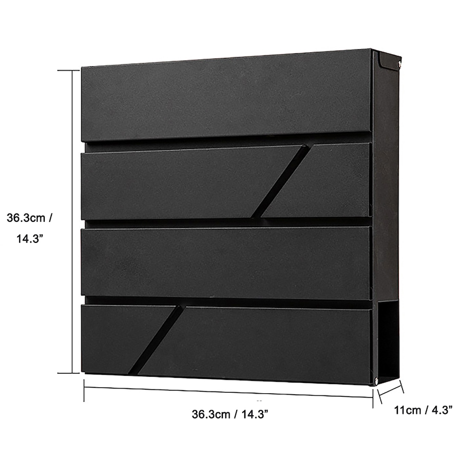 Image 702114_ALTMORE501.jpg, Product 702-114 / Price $99.99, Fine Art Living Black Fashionable Vertical Wall-Mounted Steel Mailbox from Fine Art Lighting on TSC.ca's Home & Garden department