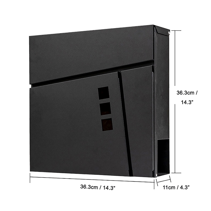 Image 702115_ALTMORE500.jpg, Product 702-115 / Price $99.99, Fine Art Living Black Trendy Vertical Wall-Mounted Steel Mailbox from Fine Art Lighting on TSC.ca's Home & Garden department