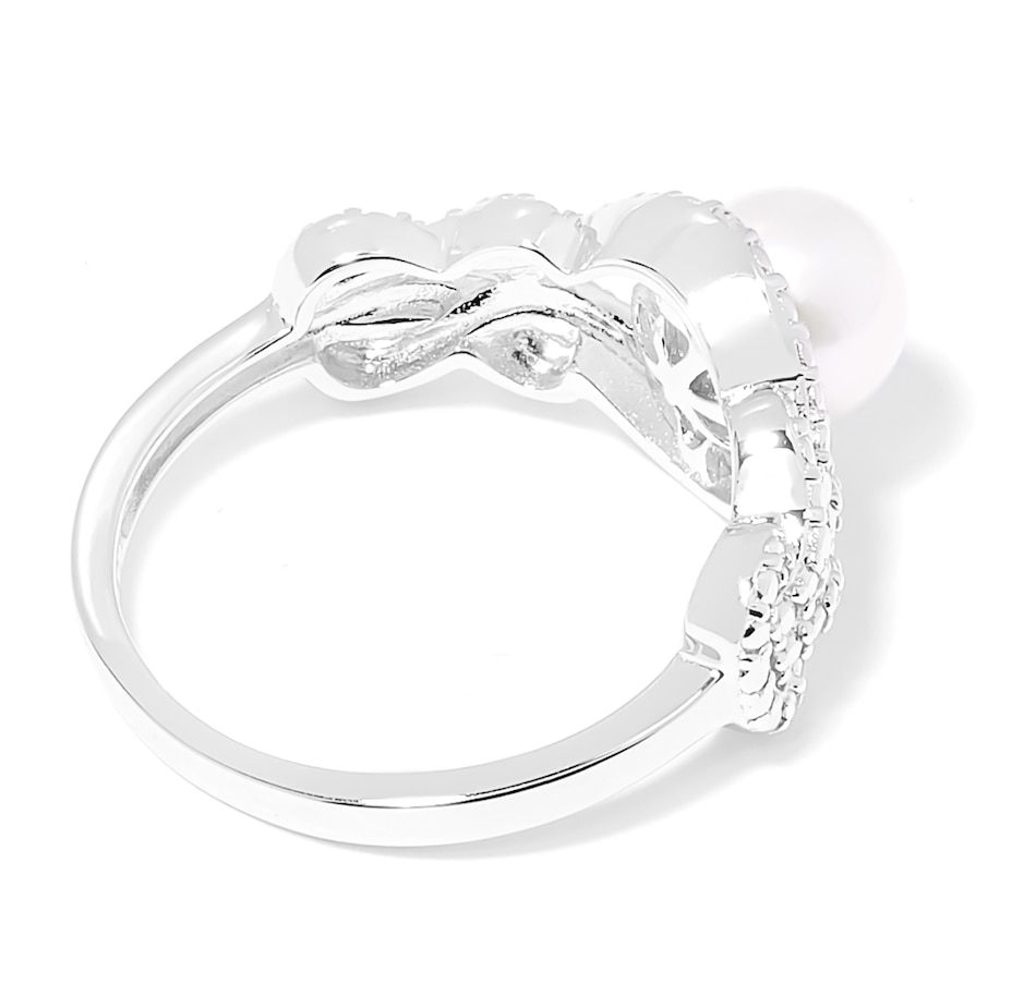 Image 702313_ALTMORE1.jpg, Product 702-313 / Price $199.99, AMOUR Pearls Sterling Silver 7-7.5mm Cultured Freshwater Pearl & Diamond Infinity Ring from Amour Pearls on TSC.ca's Jewellery department