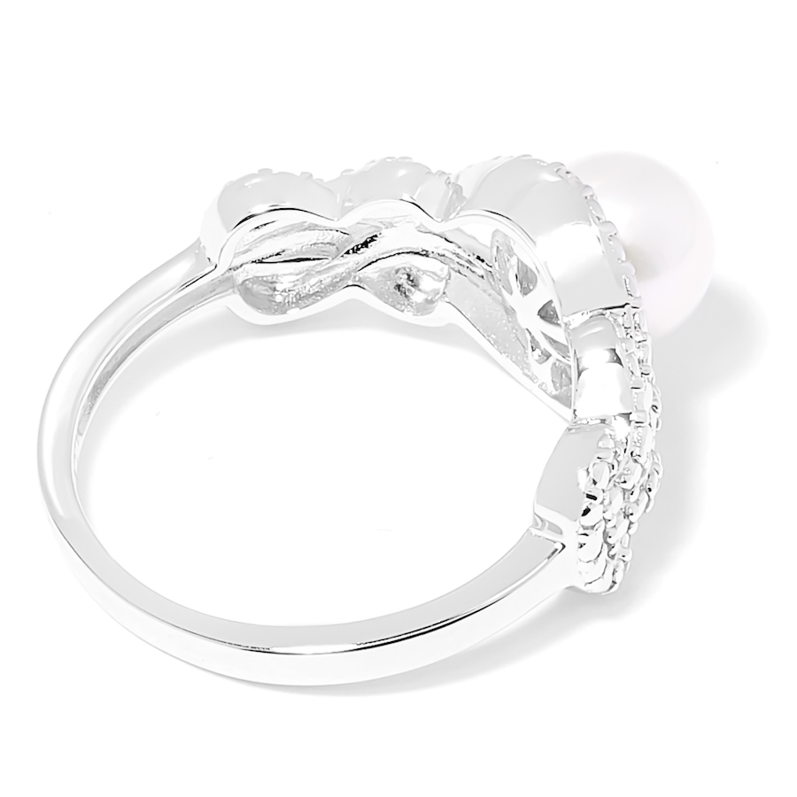 Image 702313_ALTMORE1.jpg, Product 702-313 / Price $199.99, AMOUR Pearls Sterling Silver 7-7.5mm Cultured Freshwater Pearl & Diamond Infinity Ring from Amour Pearls on TSC.ca's Jewellery department