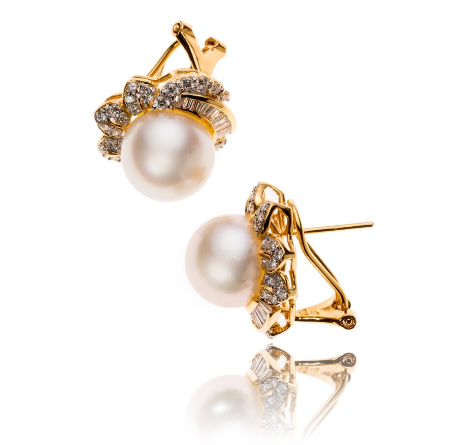 Image 702355_ALTMORE1.jpg, Product 702-355 / Price $4,295.00, 18KT Yellow Gold South Sea Pearl and Diamond Earrings from Estate Originals on TSC.ca's Jewellery department