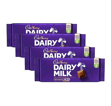 Cadbury UK Dairy Milk Bar, 180 g (4-Pack)