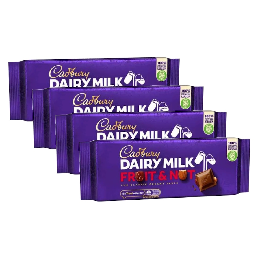 Image 702416.jpg, Product 702-416 / Price $44.99, Cadbury UK Dairy Milk Fruit & Nut Bar 180 g (4-Pack) from Dolce & Gourmando on TSC.ca's Kitchen department
