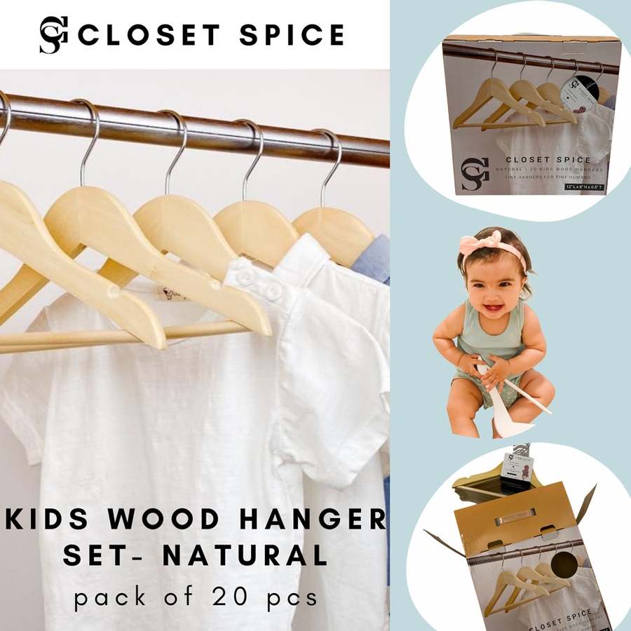 Image 702432_ALTMORE3.jpg, Product 702-432 / Price $44.99, Closet Spice Solid Wood Kids Wooden Hangers (set of 20 with non-slip pant bars) from Closet Spice on TSC.ca's Home & Garden department