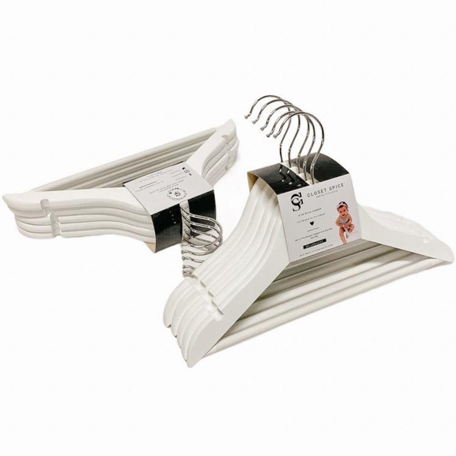 Image 702432_WHT.jpg, Product 702-432 / Price $44.99, Closet Spice Solid Wood Kids Wooden Hangers (set of 20 with non-slip pant bars) from Closet Spice on TSC.ca's Home & Garden department