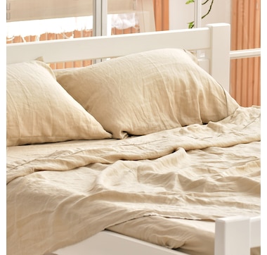 New Seasons Collection 4-Piece 100% Linen Vintage Washed Sheet Set