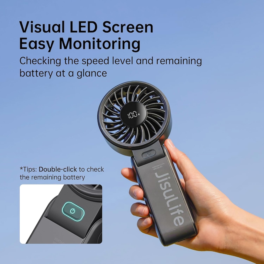 Image 702565_ALTMORE4.jpg, Product 702-565 / Price $33.99, Jisulife Handheld Fan Life7 (black) from Jisulife on TSC.ca's Home & Garden department