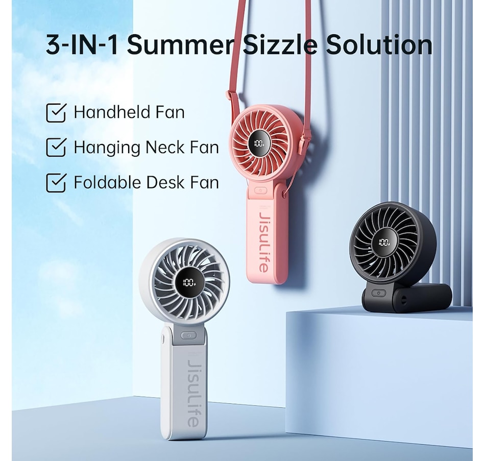 Image 702565_ALTMORE6.jpg, Product 702-565 / Price $33.99, Jisulife Handheld Fan Life7 (black) from Jisulife on TSC.ca's Home & Garden department