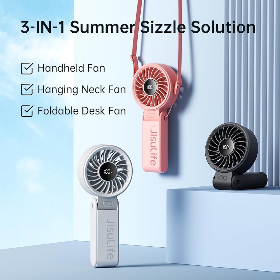 Image 702565_ALTMORE6.jpg, Product 702-565 / Price $33.99, Jisulife Handheld Fan Life7 (black) from Jisulife on TSC.ca's Home & Garden department