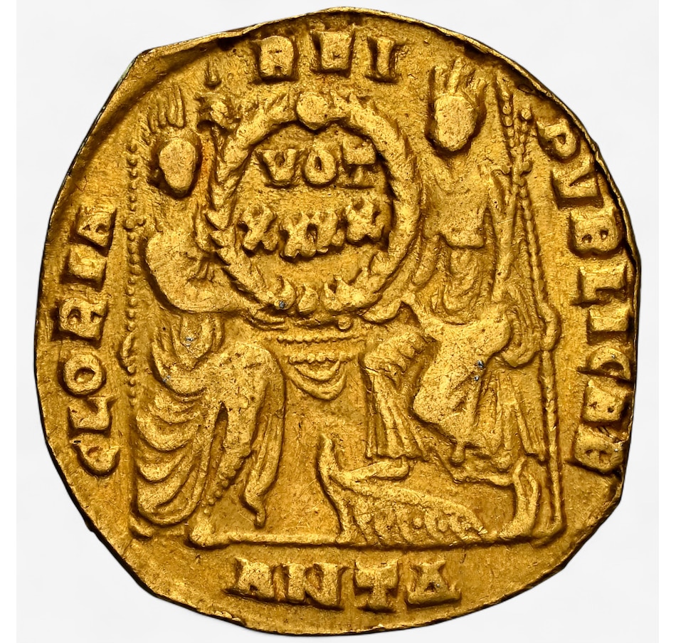 Image 702570_ALTMORE4.jpg, Product 702-570 / Price $3,250.00, Roman Gold Solidus Coin Emperor Constantius II, 337–361 AD, NGC Certified Choice Very Fine (Strike 5/5, Surface 2/5) from Canadian Coin & Currency on TSC.ca's Coins department