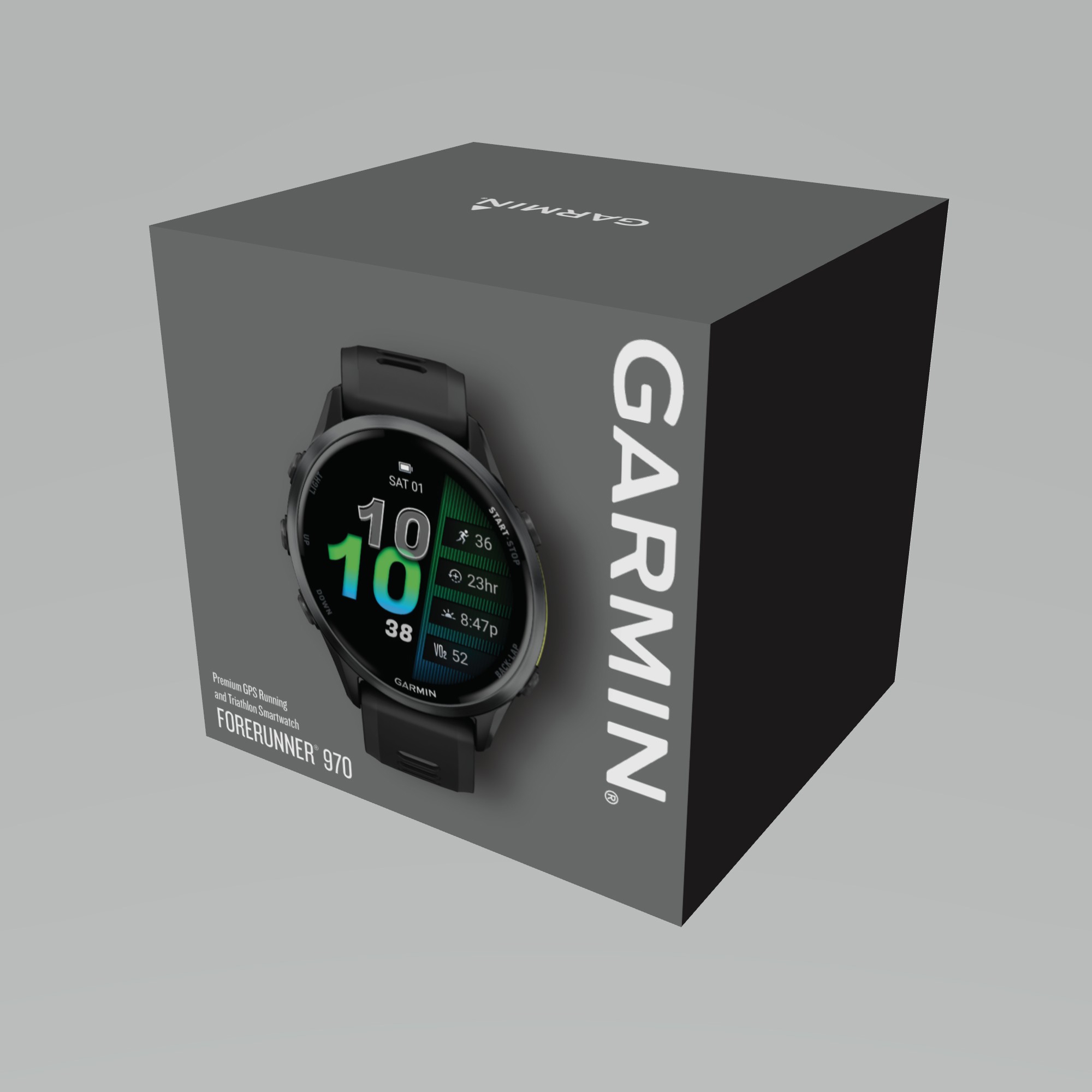 Garmin Forerunner 970 GPS Smartwatch (carbon grey DLC titanium