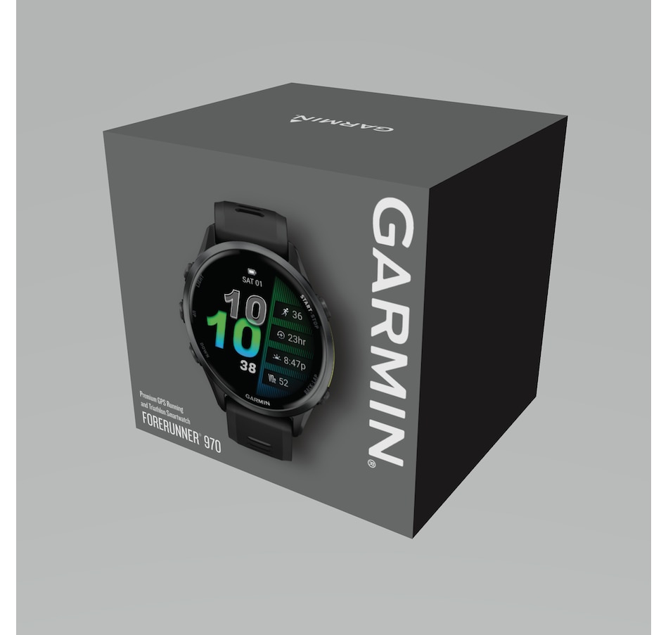 Image 702576_ALTMORE9.jpg, Product 702-576 / Price $1,099.99, Garmin Forerunner 970 GPS Smartwatch (carbon grey DLC titanium with black case and black/translucent whitestone band) from Garmin on TSC.ca's Electronics department