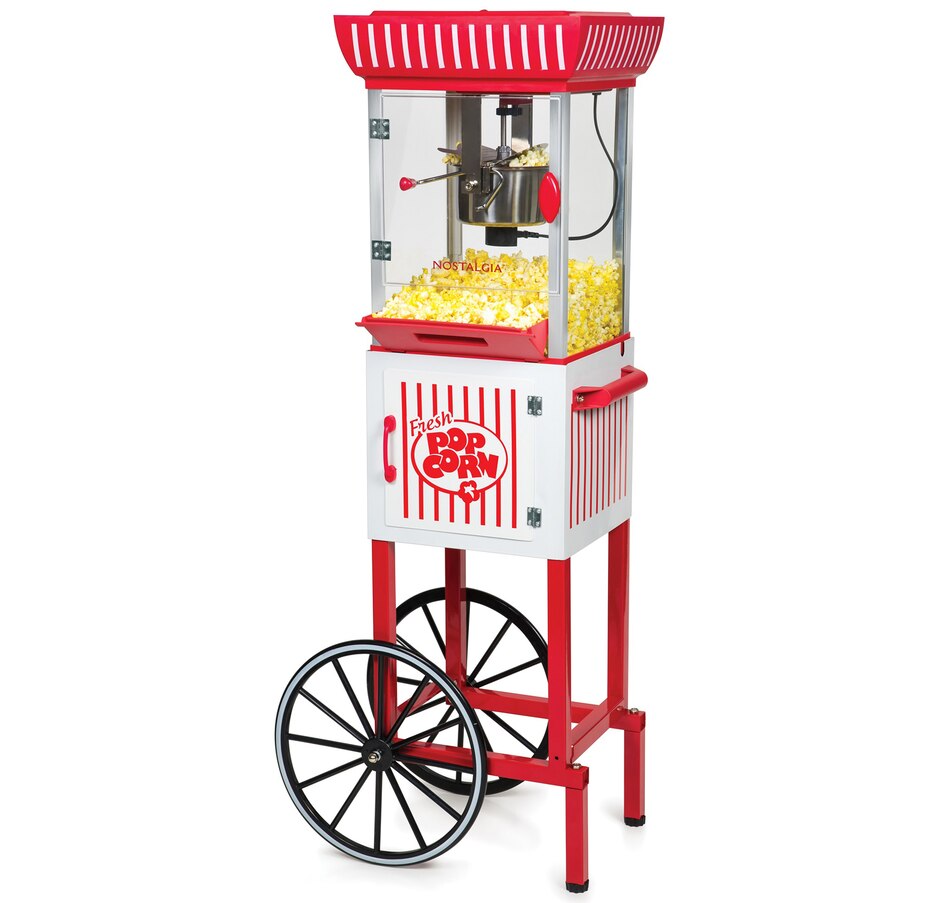 Image 702746.jpg, Product 702-746 / Price $241.99, Nostalgia 2.5-oz Popcorn Cart (white and red) from Nostalgia on TSC.ca's Kitchen department