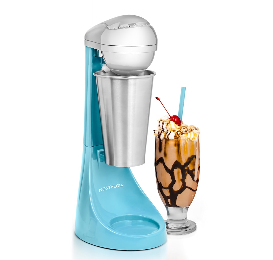 Image 702778.jpg, Product 702-778 / Price $52.99, Nostalgia 2-Speed Milkshake Maker: Blue & Chrome from Nostalgia on TSC.ca's Kitchen department