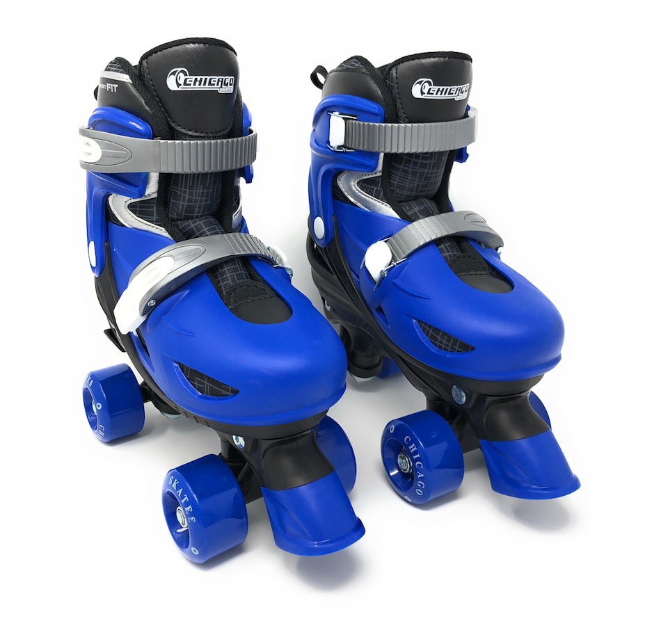 Image 702932.jpg, Product 702-932 / Price $119.99, Chicago Skates Kids Adjustable Quad Rollerblades with Accessory Bundle (Blue) from Chicago Skates on TSC.ca's Toys & Hobbies department