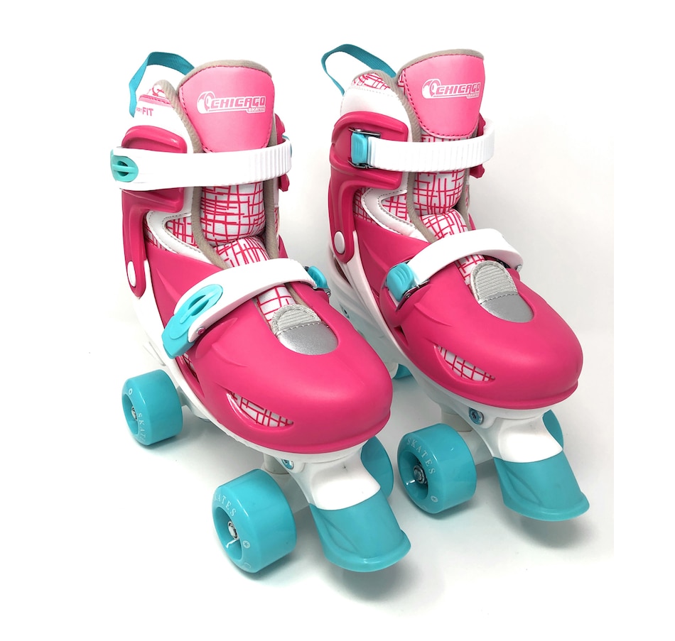 Image 702933.jpg, Product 702-933 / Price $119.99, Chicago Skates Kids Adjustable Quad Rollerblades with Accessory Bundle (Pink) from Chicago Skates on TSC.ca's Toys & Hobbies department