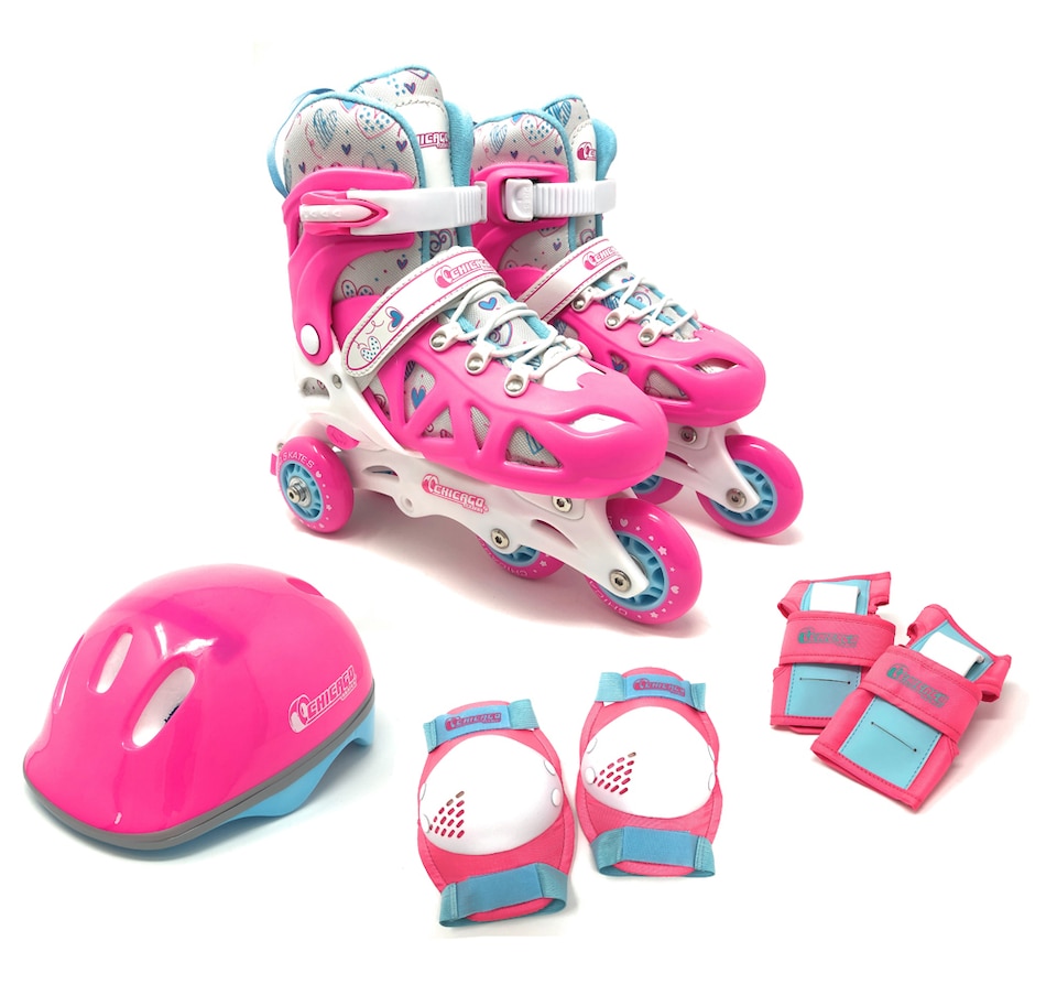Image 702938.jpg, Product 702-938 / Price $114.99, Chicago Skates Adjustable Rollerblade Combo Set (Pink)  on TSC.ca's Toys & Hobbies department
