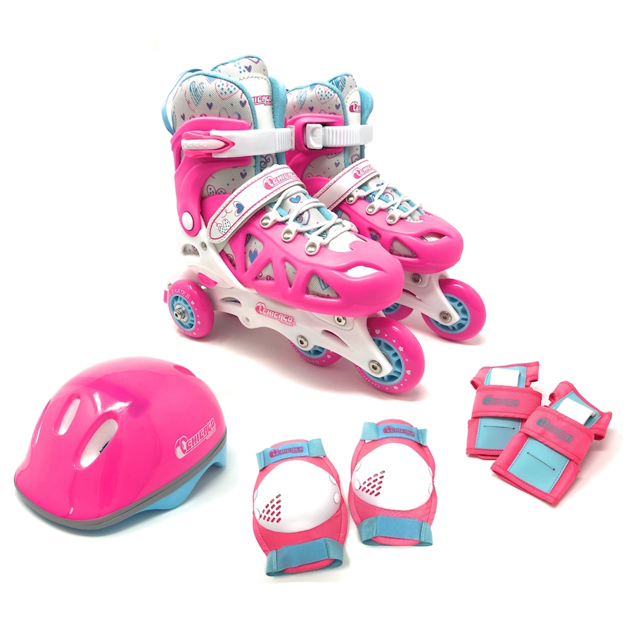 Image 702938.jpg, Product 702-938 / Price $114.99, Chicago Skates Adjustable Rollerblade Combo Set (Pink) from Chicago Skates on TSC.ca's Toys & Hobbies department