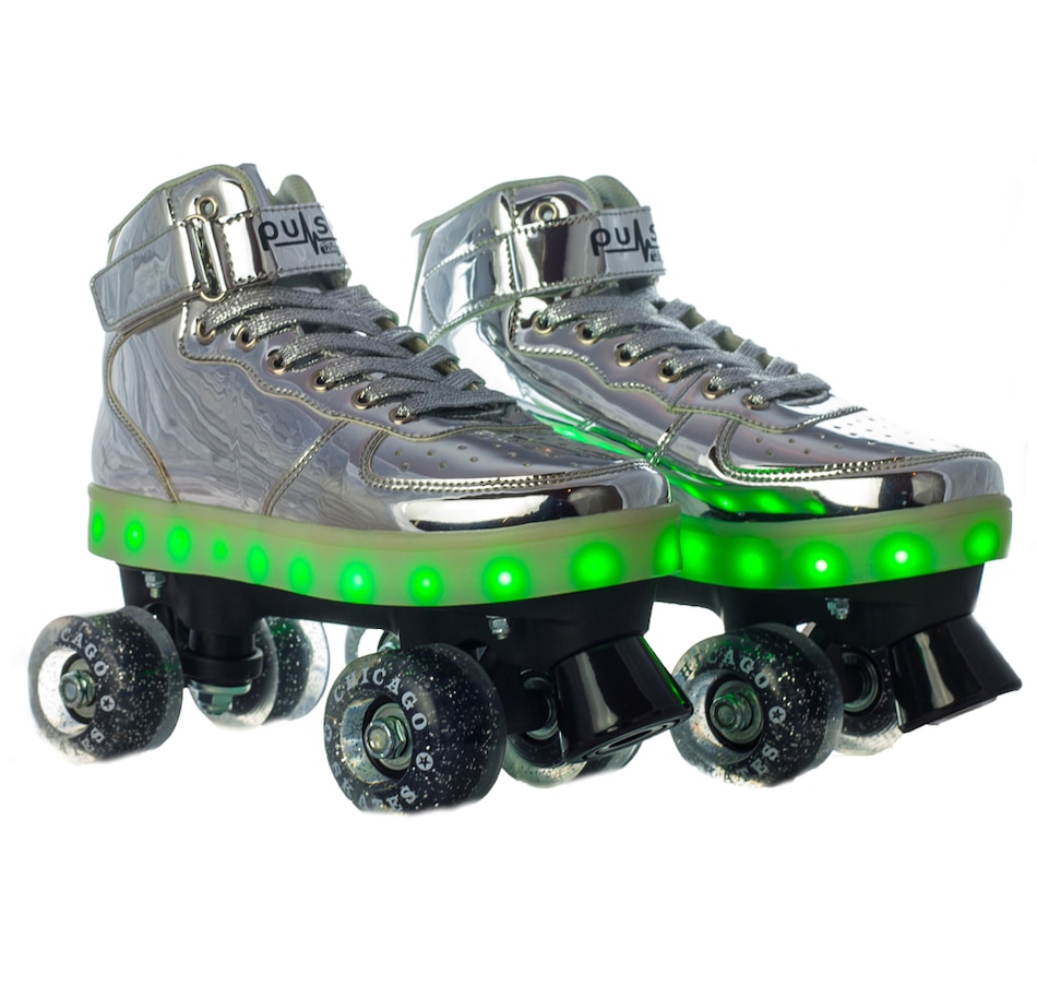 Image 702940.jpg, Product 702-940 / Price $139.99, Chicago Skates Pulse LED Light-Up Rollerskates (Silver)  on TSC.ca's Home & Garden department