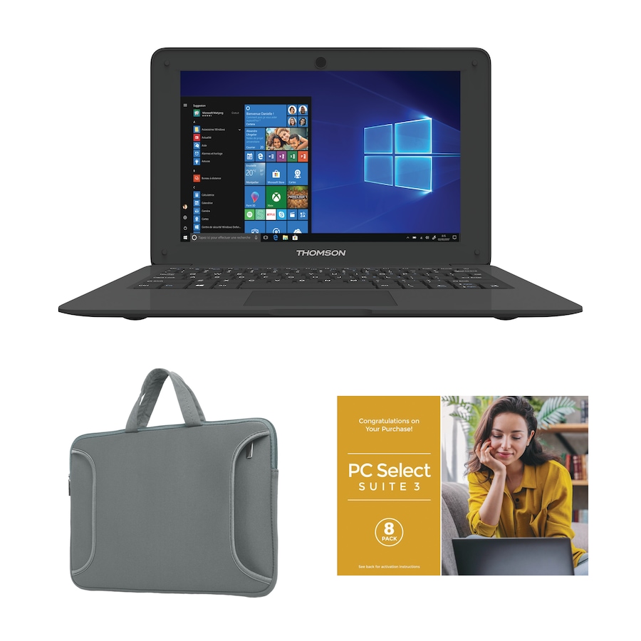 Image 702977_BGK.jpg, Product 702-977 / Price $239.99, Thomson Neo 10.1" Notebook 64 GB (black/white) from Thomson Computers on TSC.ca's Electronics department