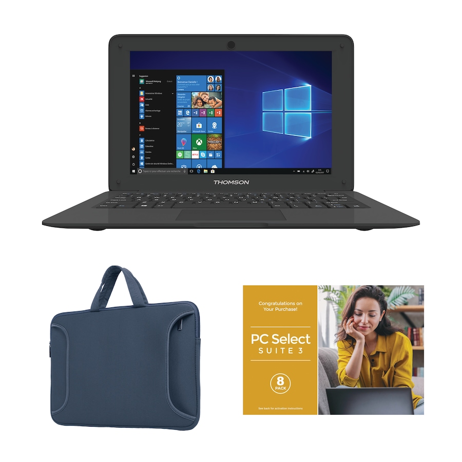 Image 702977_BKBU.jpg, Product 702-977 / Price $239.99, Thomson Neo 10.1" Notebook 64 GB (black/white) from Thomson Computers on TSC.ca's Electronics department