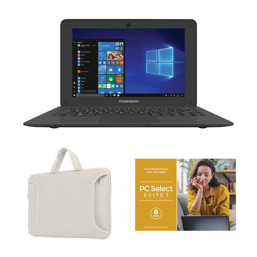 Image 702977_BKW.jpg, Product 702-977 / Price $239.99, Thomson Neo 10.1" Notebook 64 GB (black/white) from Thomson Computers on TSC.ca's Electronics department