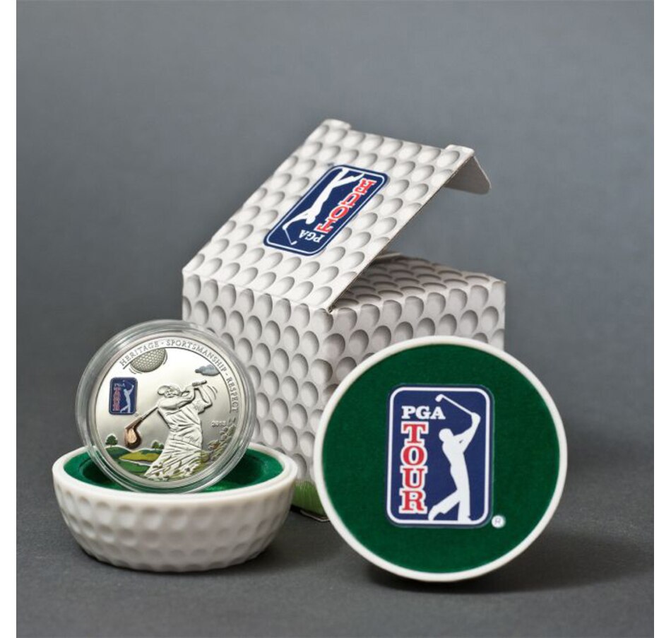 Image 703041.jpg, Product 703-041 / Price $114.95, 2013 $5 Sterling Silver Off the Tee Golf Coin with 3D Element from Canadian Coin & Currency on TSC.ca's Coins department