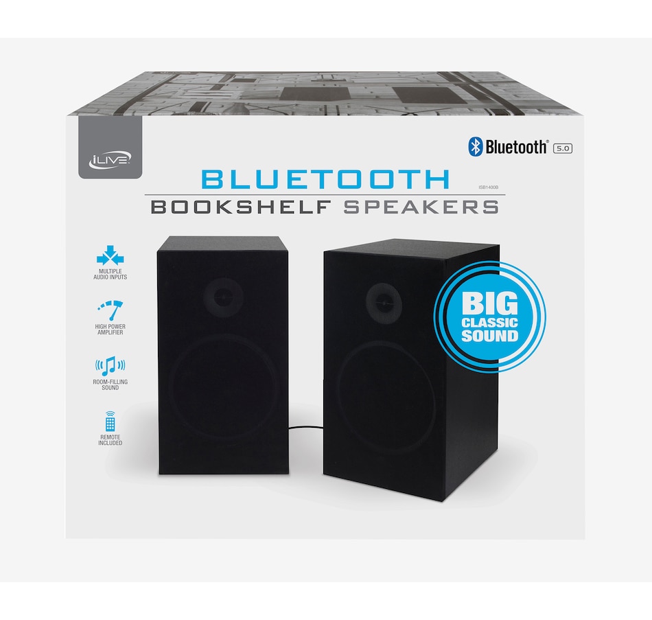 Image 703124.jpg, Product 703-124 / Price $129.99, iLive Dual Desktop Bluetooth Speakers (ISB1400B) from iLive on TSC.ca's Electronics department