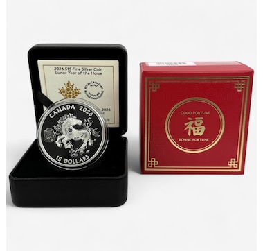 2026 $15 Lunar Year of the Horse 1 Ounce Fine Silver Coin 