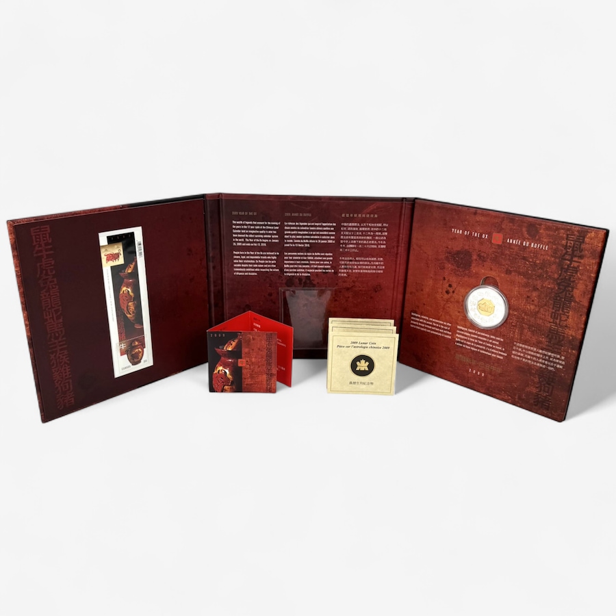 Image 703189.jpg, Product 703-189 / Price $118.88, Premium Edition $15 Year of the Ox Silver Coin and Stamp Set from Royal Canadian Mint (RCM) on TSC.ca's Coins department