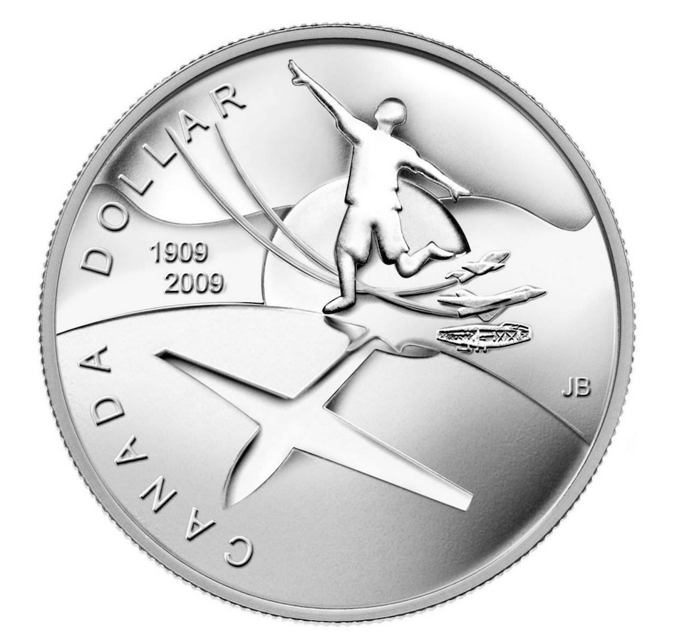 Image 703255.jpg, Product 703-255 / Price $59.95, 2009 Cased Uncirculated Silver Dollar - 100th Anniversary of Flight in Canada from Royal Canadian Mint (RCM) on TSC.ca's Coins department
