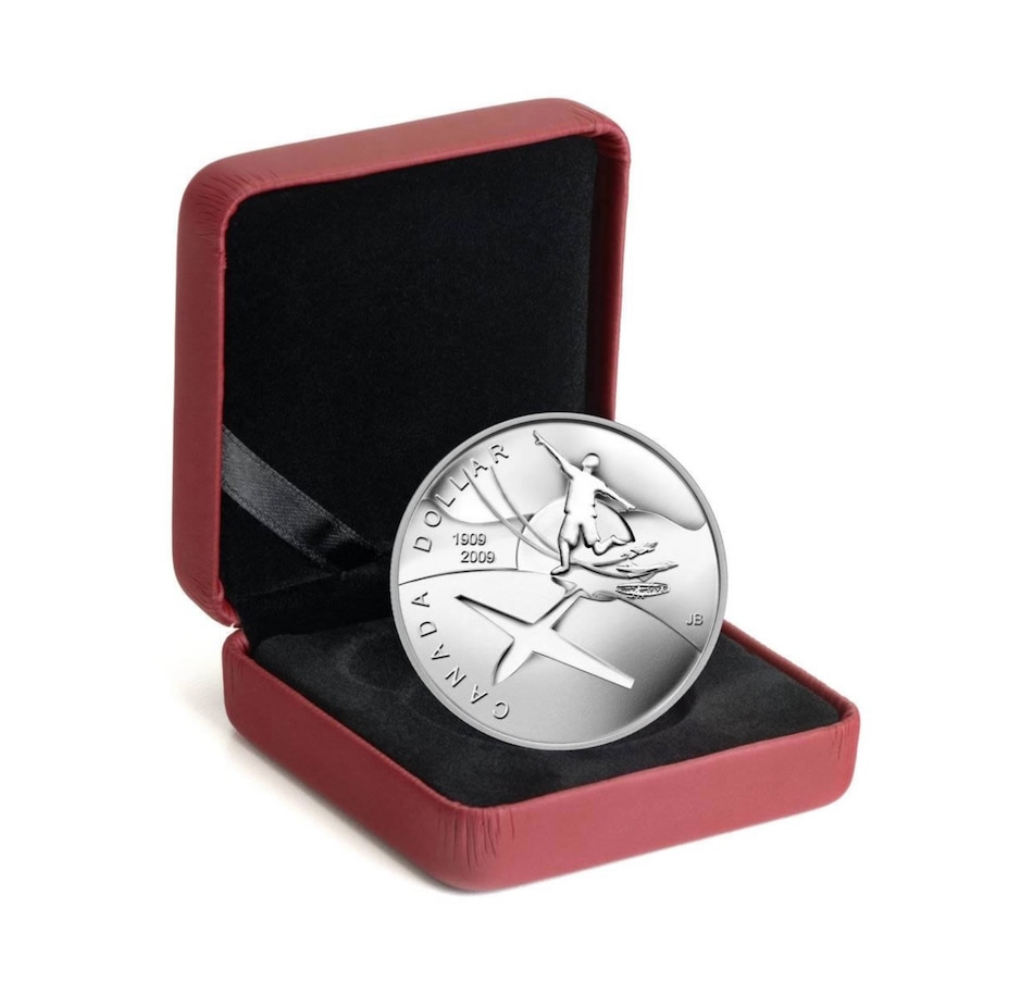 Image 703255_ALTMORE2.jpg, Product 703-255 / Price $59.95, 2009 Cased Uncirculated Silver Dollar - 100th Anniversary of Flight in Canada from Royal Canadian Mint (RCM) on TSC.ca's Coins department