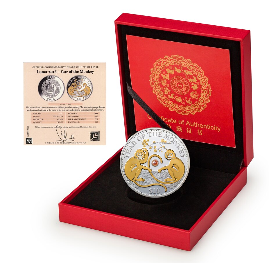 Image 703284_ALTMORE3.jpg, Product 703-284 / Price $149.95, $10 Year of the Monkey 24K Gilded Coin from Canadian Coin & Currency on TSC.ca's Coins department