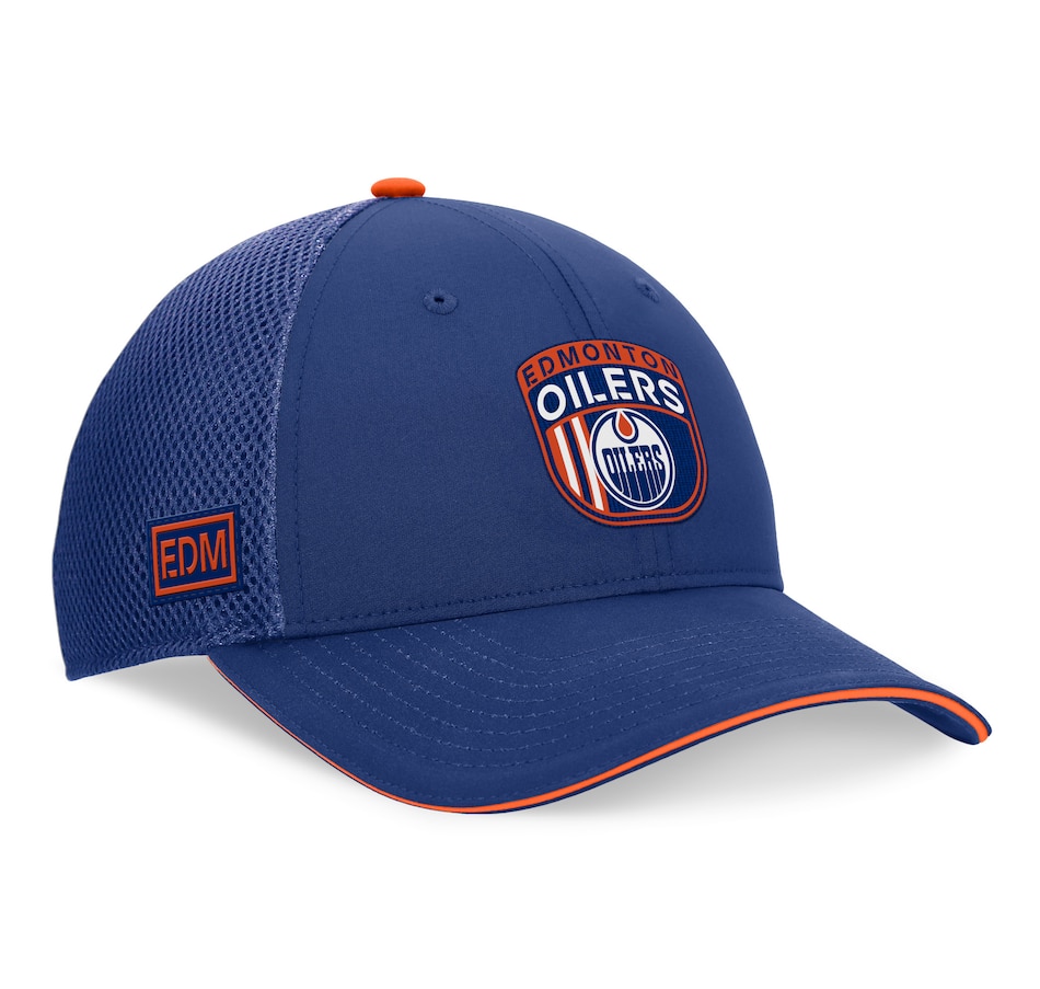 Image 703330.jpg, Product 703-330 / Price $48.99, Men's Edmonton Oilers Fanatics 2024 NHL Draft On Stage Trucker Adjustable Hat from Fanatics on TSC.ca's Sports department