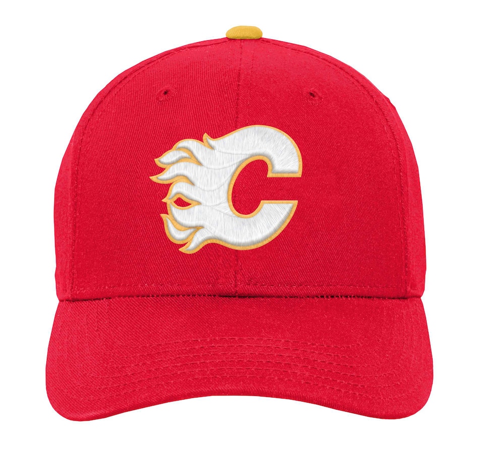 Image 703360_ALTMORE1.jpg, Product 703-360 / Price $34.99, NHL Youth Calgary Flames Pre-Curve Snapback Cap from Fanatics on TSC.ca's Sports department