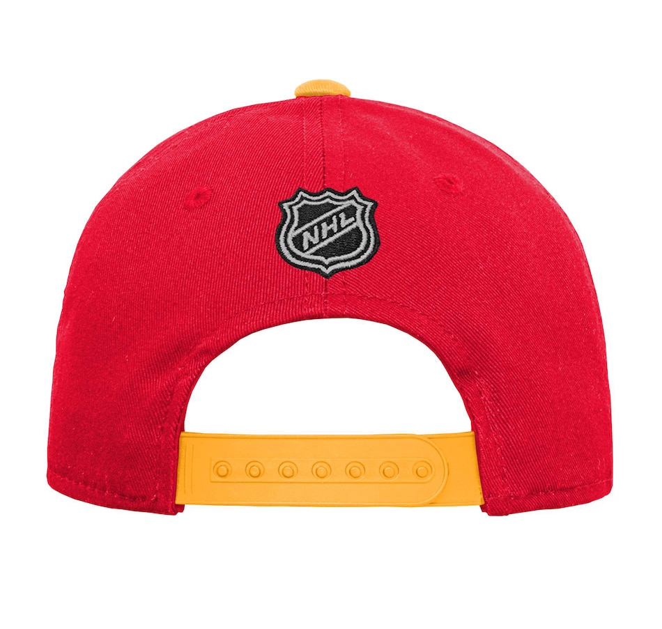 Image 703360_ALTMORE2.jpg, Product 703-360 / Price $34.99, NHL Youth Calgary Flames Pre-Curve Snapback Cap from Fanatics on TSC.ca's Sports department