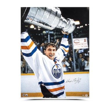 Upper Deck Authenticated Autographed Wayne Gretzky Edmonton Oilers "The Moment" Unframed 30X40