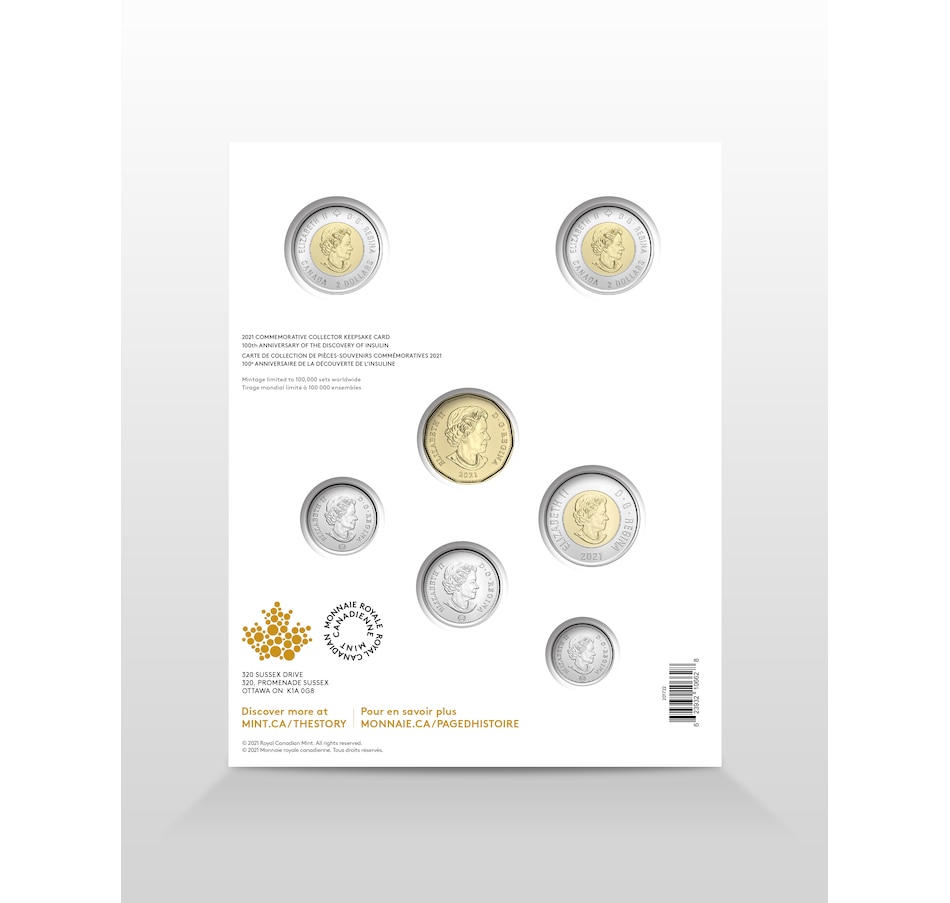 Image 703705_ALTMORE3.jpg, Product 703-705 / Price $24.95, 100th Anniversary of the Discovery of Insulin Numismatic Uncirculated Keepsake Set from Royal Canadian Mint (RCM) on TSC.ca's Coins department
