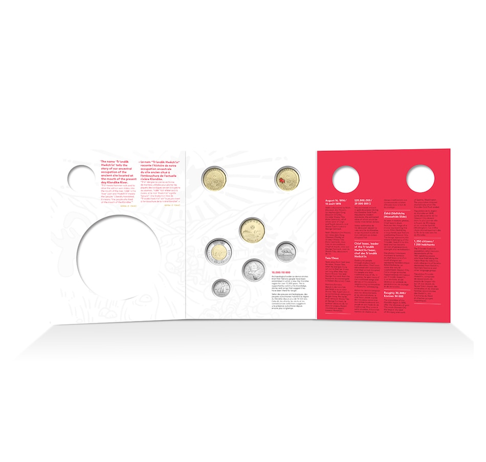 Image 703720_ALTMORE2.jpg, Product 703-720 / Price $24.94, Numismatic Uncirculated Keepsake Set - Seven Coins including Two Different $1 Commemorative Coins - 125th Anniversary of the Klondike Gold Rush from Royal Canadian Mint (RCM) on TSC.ca's Coins department