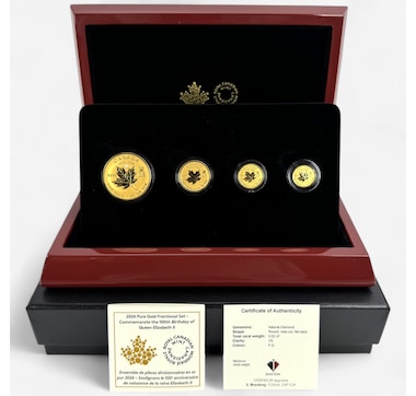 2026 Pure Gold Fractional Set with Genuine Diamond Celebrating the 100th Birthday of Queen Elizabeth II