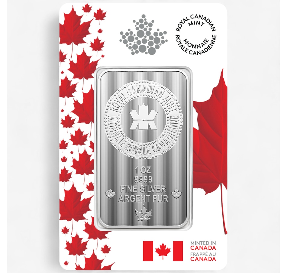 Image 703742_ALTMORE1.jpg, Product 703-742 / Price $94.95, 2025 1 Ounce Proudly Canadian Royal Canadian Mint Silver Bar from Royal Canadian Mint (RCM) on TSC.ca's Coins department