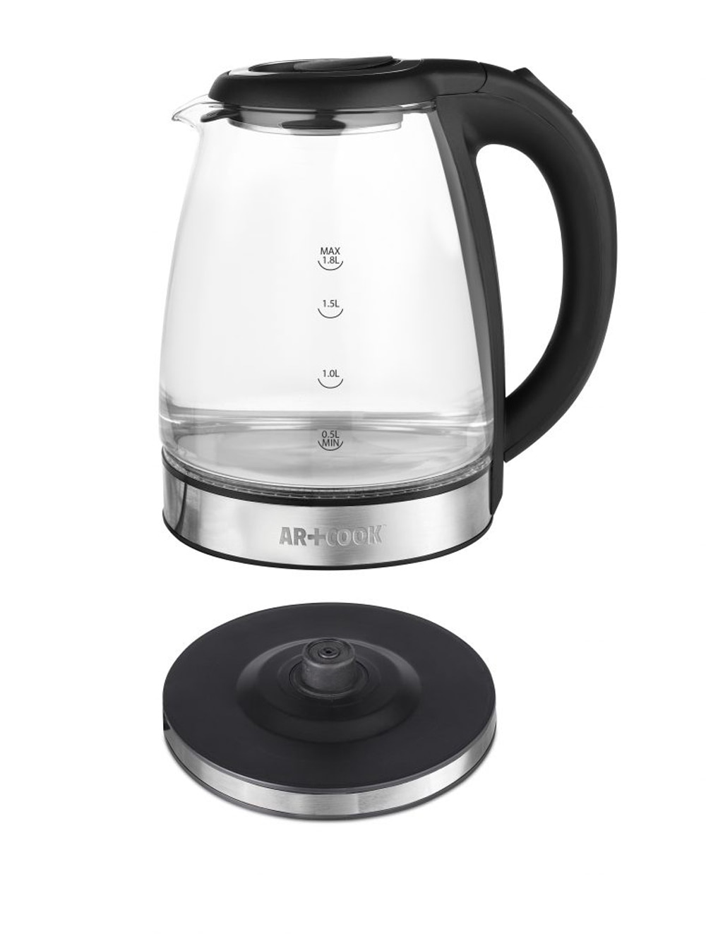 Art Cook Illuminated 1000 Watt Electric Glass Kettle