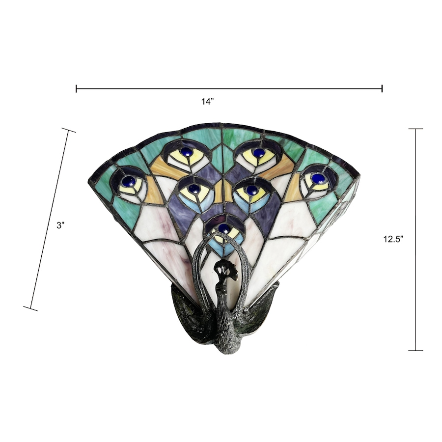 Image 703801_ALTMORE4.jpg, Product 703-801 / Price $235.00, Fine Art Lighting Tiffany Style 14" W Peacock Wall from Fine Art Lighting on TSC.ca's Home & Garden department