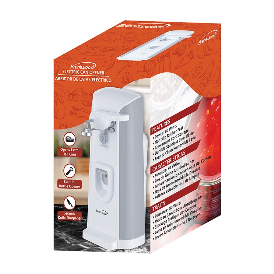 Image 703877_ALTMORE3.jpg, Product 703-877 / Price $44.99, Brentwood Tall Electric Can Opener with Knife Sharpener and Bottle Opener from Brentwood Appliances on TSC.ca's Kitchen department