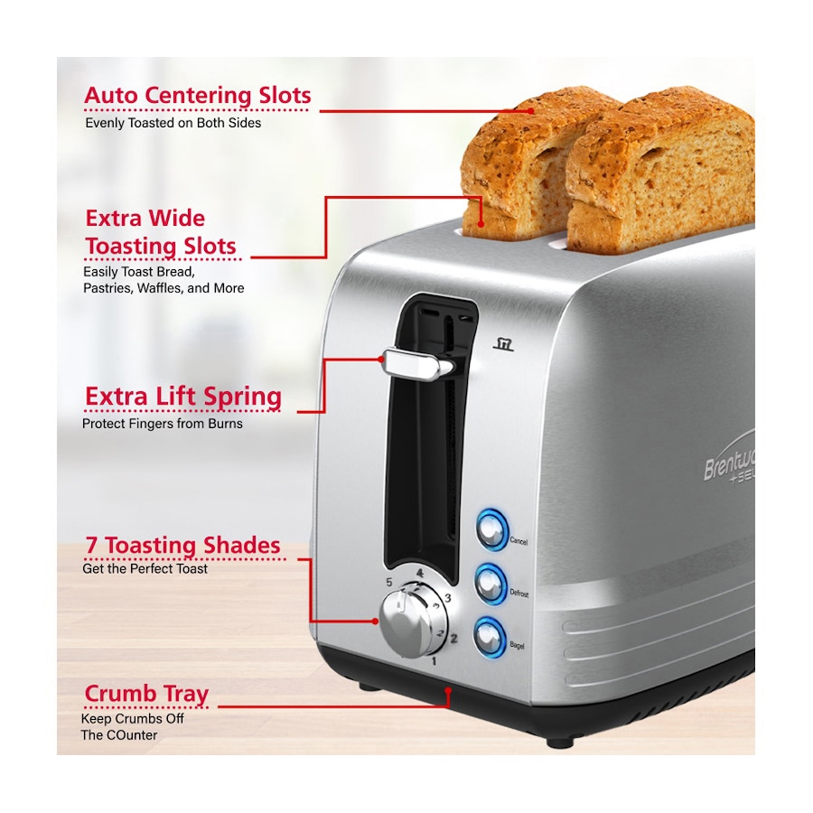 Image 703892_ALTMORE5.jpg, Product 703-892 / Price $49.99, Brentwood Stainless Steel 2-Slice Toaster from Brentwood Appliances on TSC.ca's Kitchen department