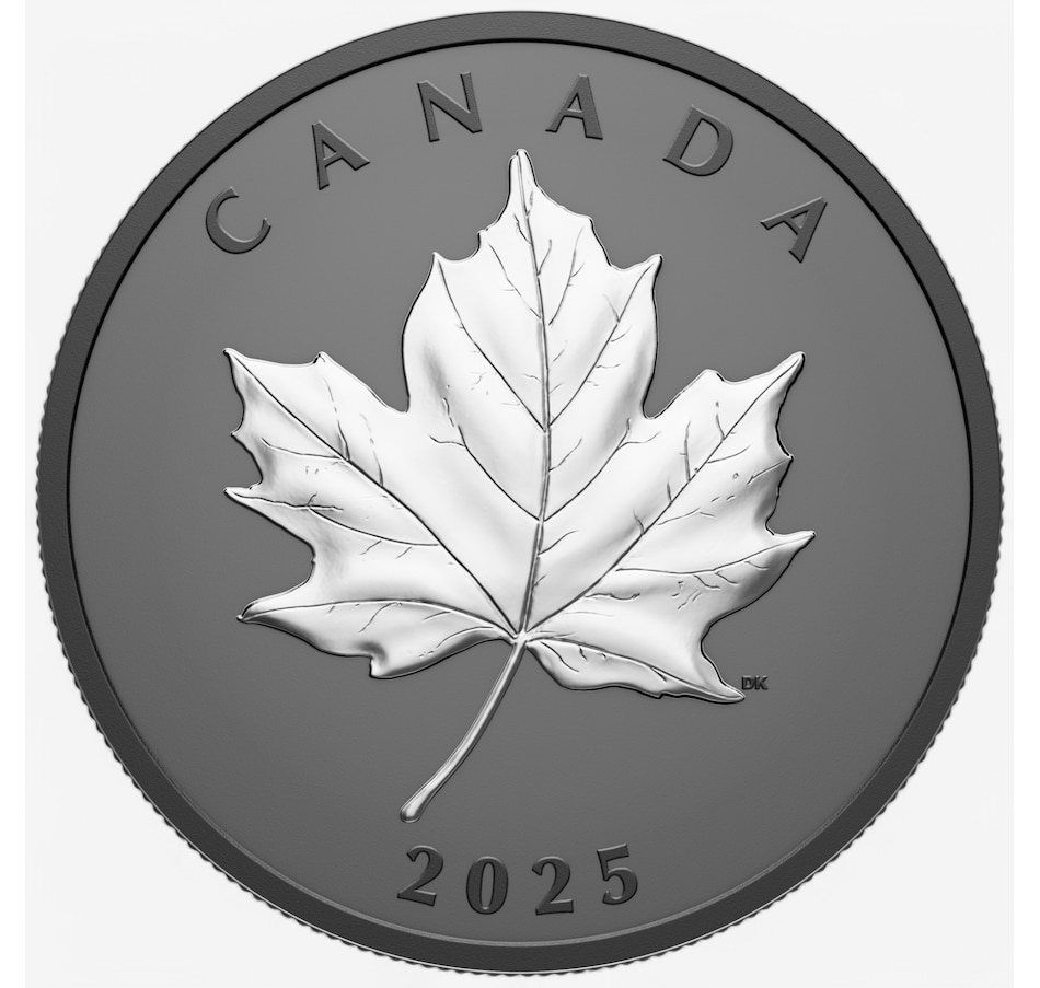 Image 703921_ALTMORE1.jpg, Product 703-921 / Price $149.95, 2025 $20 Elegant Maple Leaf Coin One Ounce Fine Silver with Selective Black Rhodium Plus Exclusive Bonus RCM Maple Leaf Medallion from Royal Canadian Mint (RCM) on TSC.ca's Coins department